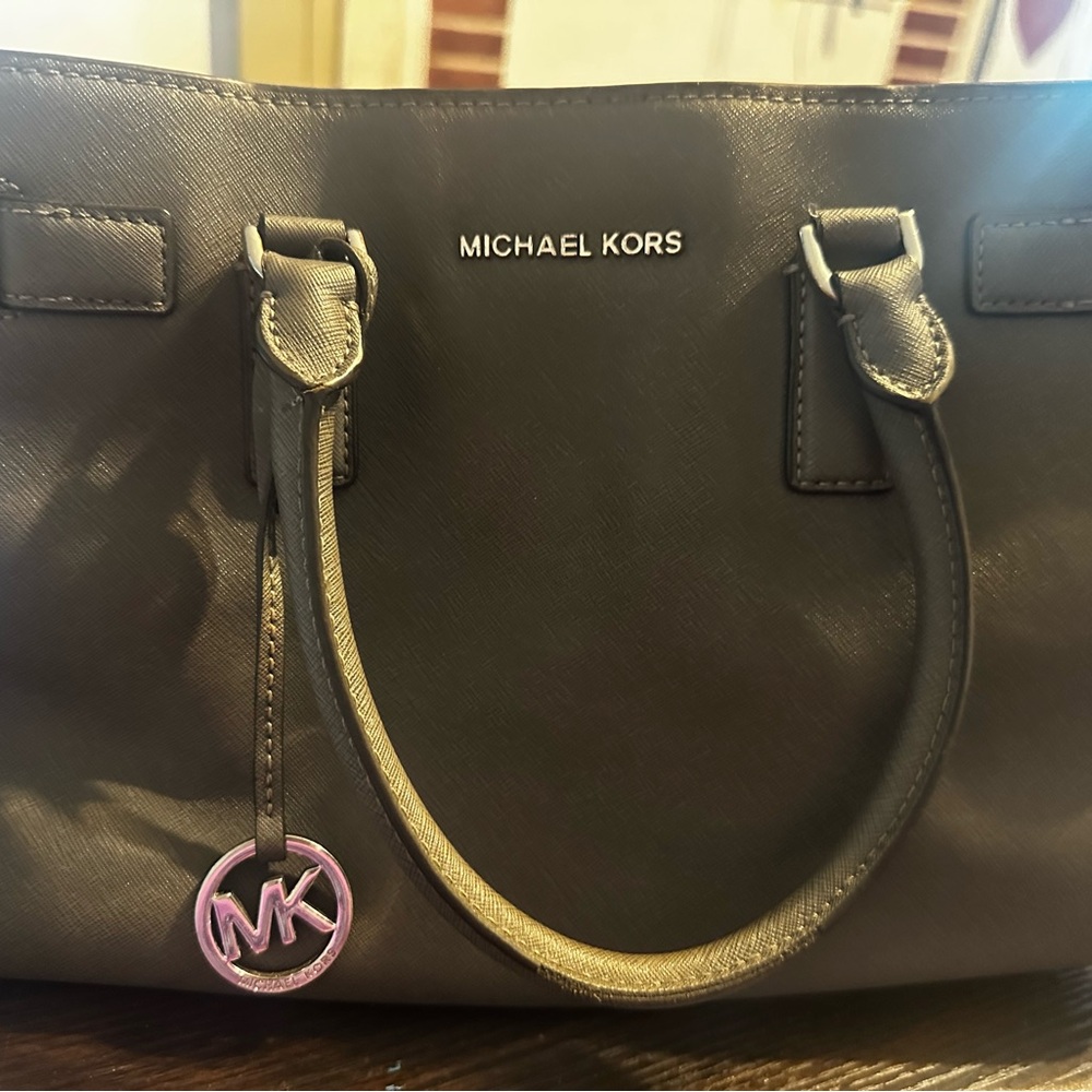 Michael Kors Gray Satchel with Classic MK Logo